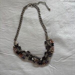 Silver and multi color necklace